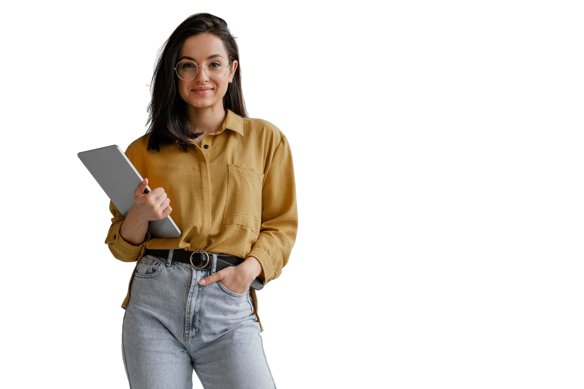 Employee using a tablet